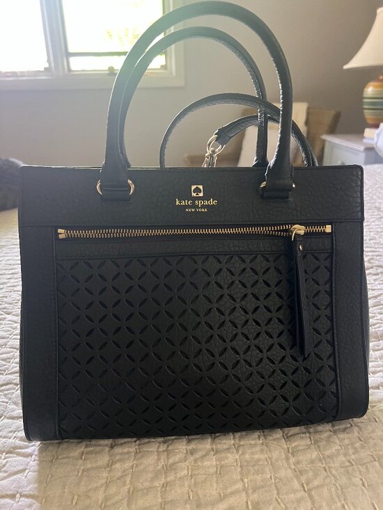 Kate Spade Handbags - Kate Spade purse black with beautiful diamond design and in excellent condition